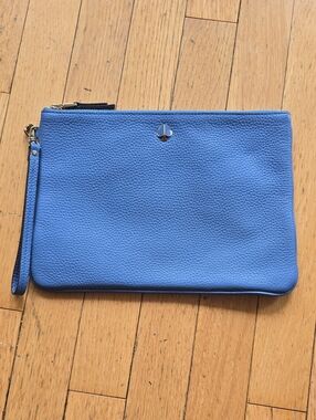 kate spade Blue Pebbled Leather Wristlet